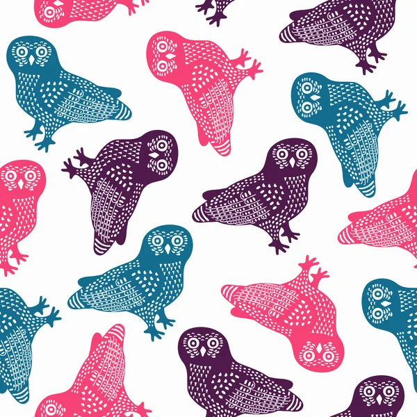 Owl seamless background. — Stock Vector