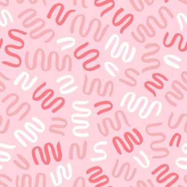 Zig zag fırça darbesi kusursuz bir arka plan. Kıvırcık el çizimi vektör modeli. Dalgalı grunge dokusu.