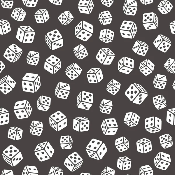 Dice Cubes Seamless Pattern Casino Gambling Background Vector Texture - Stok Vektor