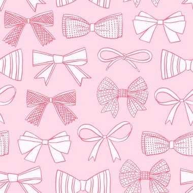 Bow seamless pattern. Surface decoration.Vector illustration.