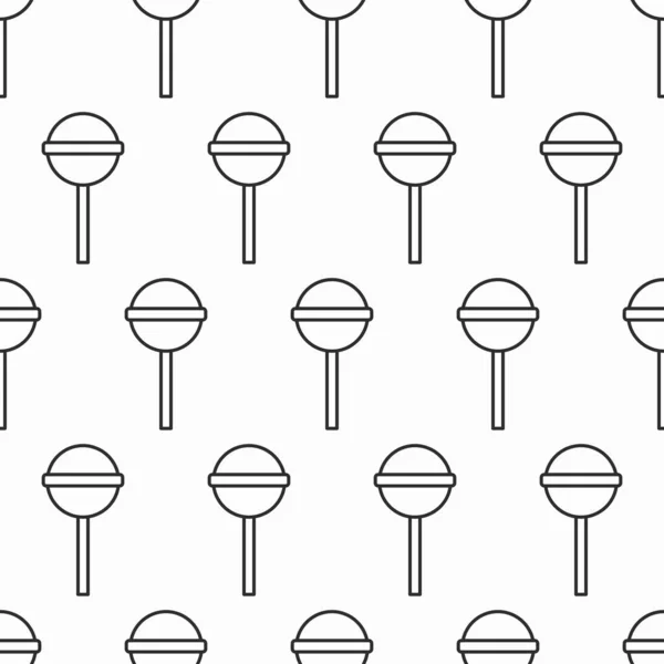 Candy Seamless Background Vector Lollipop Line Illustration — Vetor de Stock