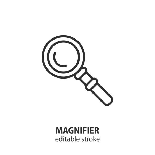 Magnifier Line Vector Icon Editable Stroke — Stock Vector