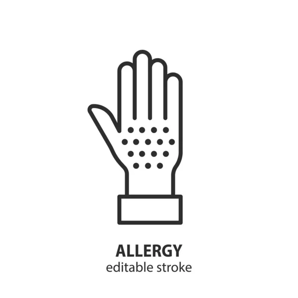 Ikona Linii Alergii Ręka Symbolu Wysypki Znak Dermatologiczny Udar Edytowalny Ilustracje Stockowe bez tantiem