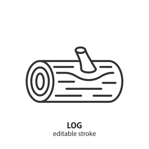 Log Line Icon Vector Symbol Logging Editable Stroke — Stock Vector
