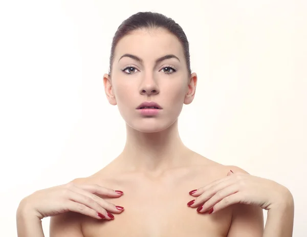 Image fraîche d'une femme sur blanc — Photo