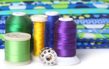 Quilting Thread With Fabric and Copy Space clipart