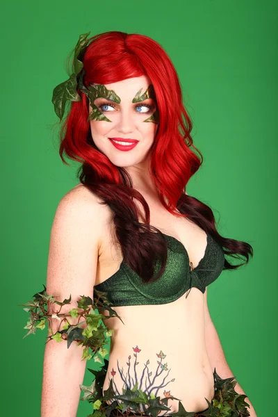 Szuperhős valós Poison Ivy nő — Stock Fotó