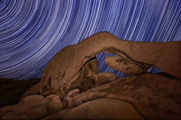 Long Exposure over the Rocks of Joshua Tree Park — Stock Photo, Image