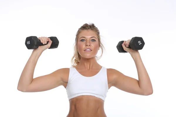 Happy Young Woman Working Out and Doing Fitness Activities Royalty Free Stock Photos