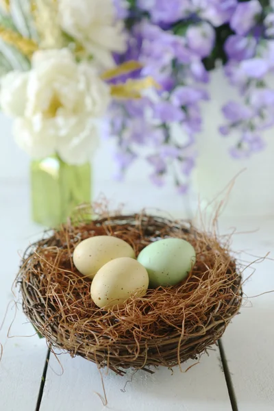 Scena di Pasqua a tema Natura morta in luce naturale — Foto Stock