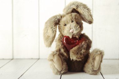 Oyuncak ayı Bunny ile Sevgililer günü veya yıldönümü Love Tema
