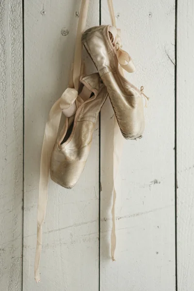 Představuje pointe boty v přirozeném světle — Stock fotografie