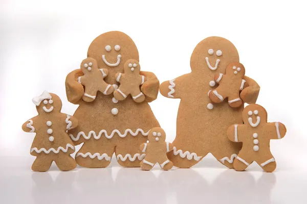 Isolated Gingerbread Family White Background — Stock Photo, Image