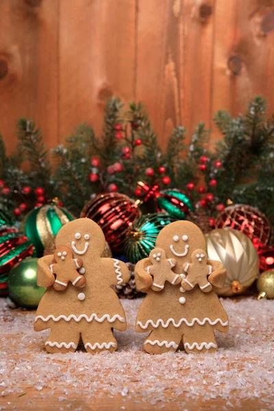 Peperkoek Familie Van Kinderen Vakantie Kerst Achtergrond — Stockfoto