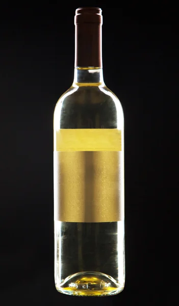 Wine bottle on black background — Stock Photo, Image