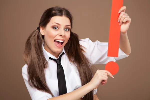 Mulher em um traje de estudante — Fotografia de Stock