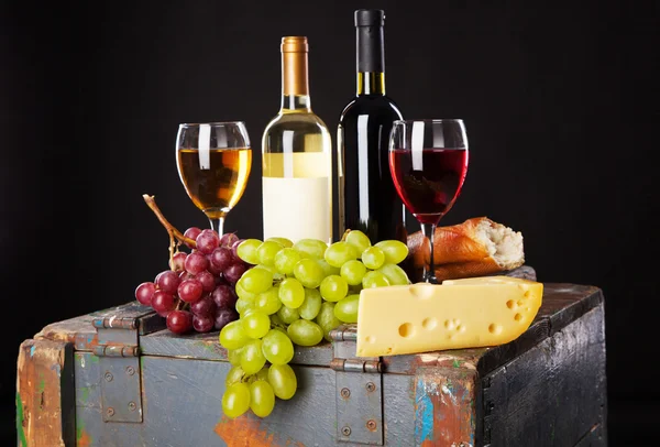 Vino, Uva e Formaggi — Foto Stock