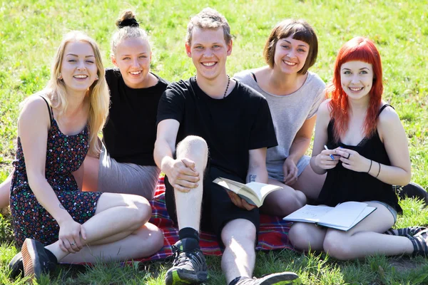 Allegro gruppo di studenti — Foto Stock