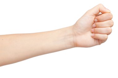 Kadın eli beyaz arkaplanda izole edilmiş