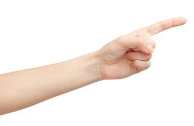 Kadın eli beyaz arkaplanda izole edilmiş