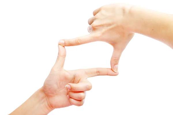 Mano femenina aislada sobre fondo blanco — Foto de Stock