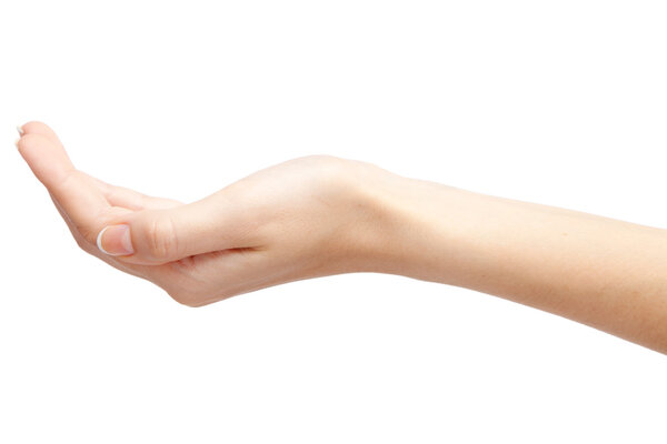 Female hand isolated on white background