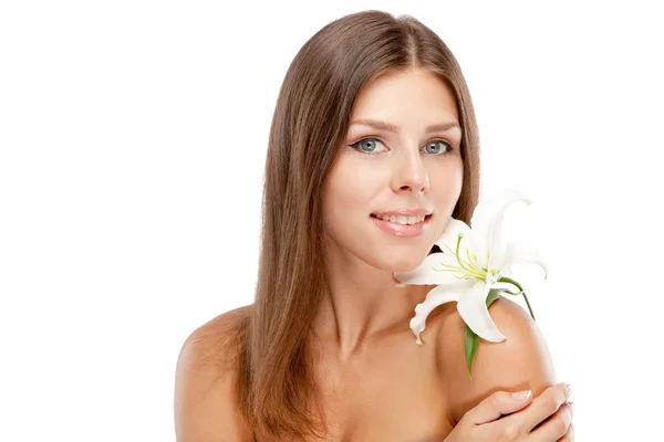 Hermoso retrato de cara de mujer joven — Foto de Stock