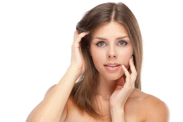 Beautiful young woman face portrait — Stock Photo, Image