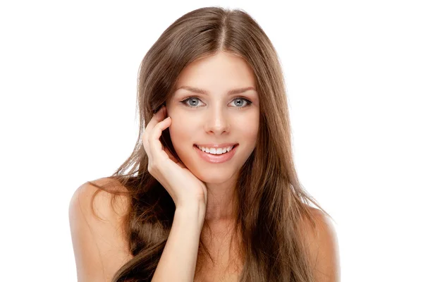 Hermoso retrato de cara de mujer joven — Foto de Stock