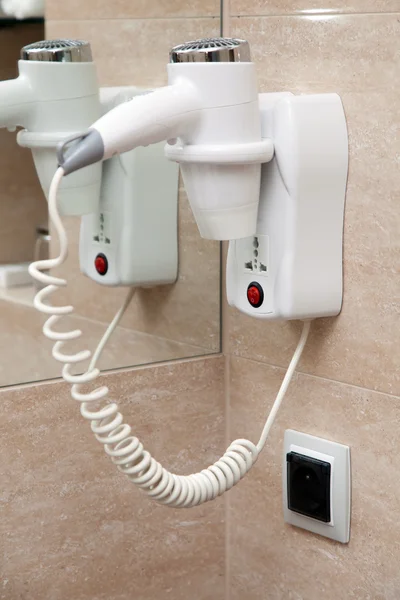 Hair drier in a hotel — Stock Photo, Image