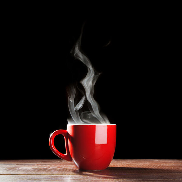 Steaming coffee cup