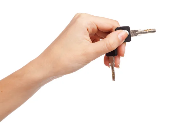 Female hand holding keys — Stock Photo, Image