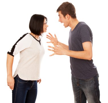 Couple having a fight clipart