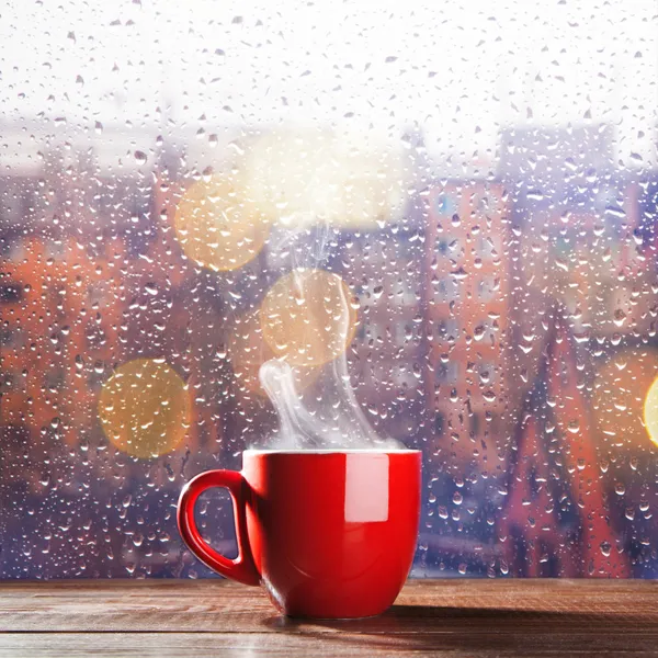 Steaming cup of coffee — Stock Photo, Image