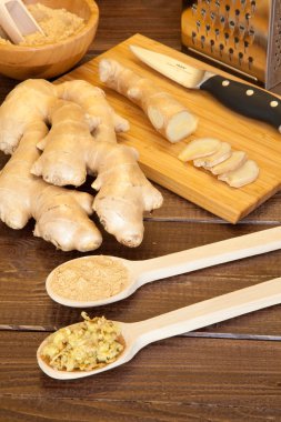 kesme, rendelenmiş ve zemin zencefil