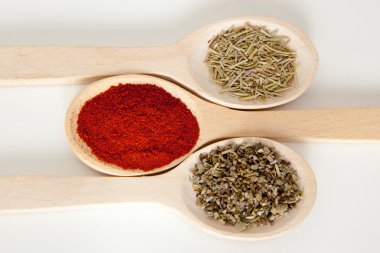 tahta kaşıklar, baharat ürün çeşitliliği