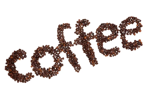 Coffee sign made of roasted beans — Stock Photo, Image