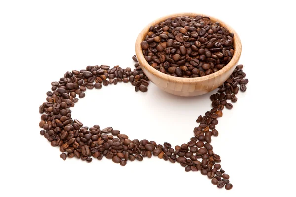 Grains de café en forme de coeur — Photo