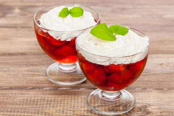 Strawberyy jelly dessert — Stock Photo, Image