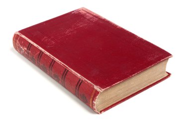 Kırmızı kitap beyaz arkaplanda izole edildi