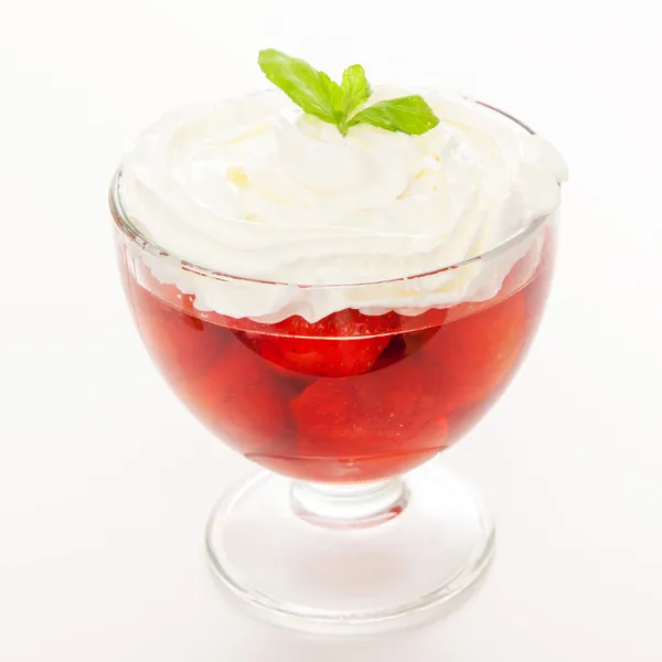 Strawberry jelly dessert — Stock Photo, Image
