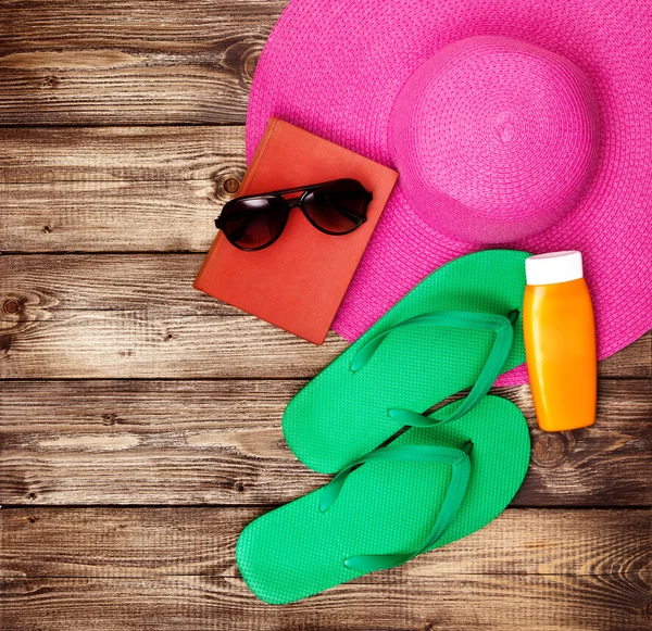 Accessori da spiaggia - viaggi estivi — Foto Stock