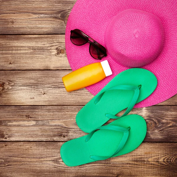 Beach accessories - summer travel — Stock Photo, Image