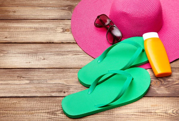 Beach accessories - summer travel — Stock Photo, Image