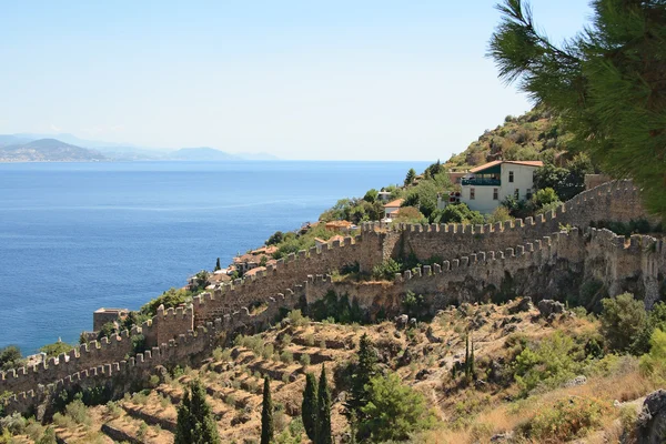 Alanya muralla de la fortaleza, Turquía — Foto de Stock