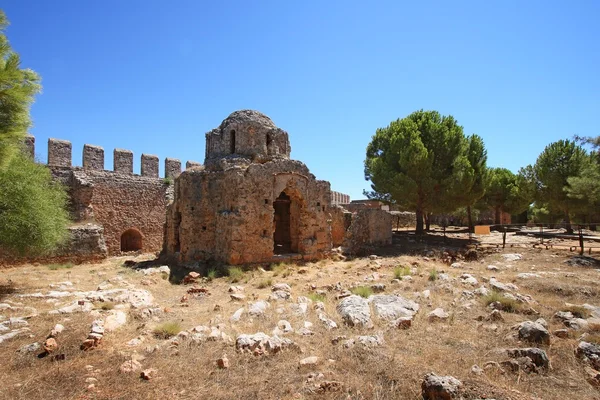 Byzantine church ruin in the Alanya fortress, Turkey — Stock Photo, Image