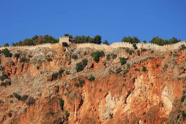 Parede da fortaleza de Alanya — Fotografia de Stock