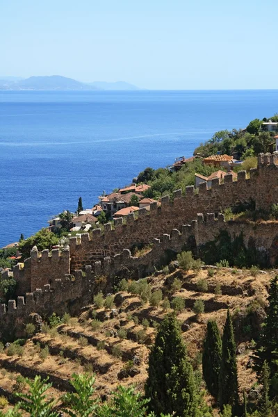 Muralha da fortaleza de Alanya, Turquia — Fotografia de Stock