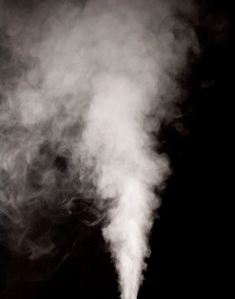 White steam on the black background — Stock Photo, Image