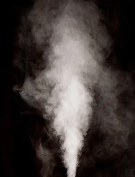 White steam on the black background — Stock Photo, Image